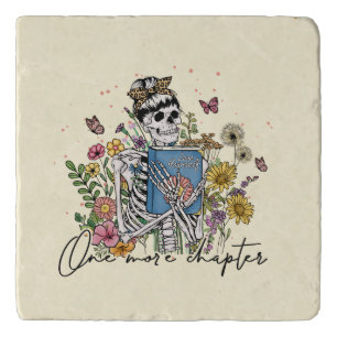 One More Chapter Floral Skeleton Trivet
