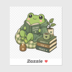 One More Chapter Frog Sticker Cute Book Lover Fr