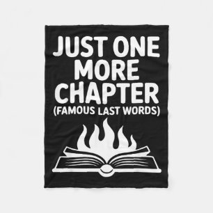 One more chapter funny book lover reading humor fleece blanket