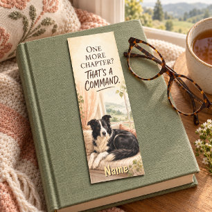 One More Chapter Funny Border Collie Reading Bookmarks
