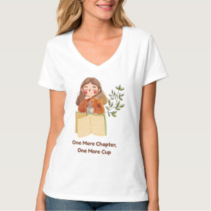 One More Chapter, One More Cup   Cozy Book Lover  T-Shirt