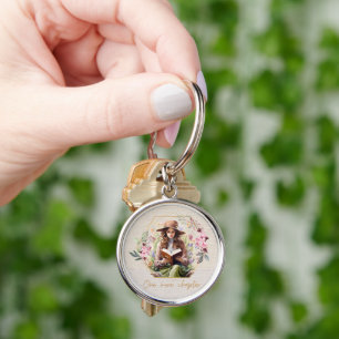 One More Chapter Textured Background Keychain
