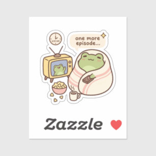 One More Episode Frog Sticker, Water Bottle Gift Sticker