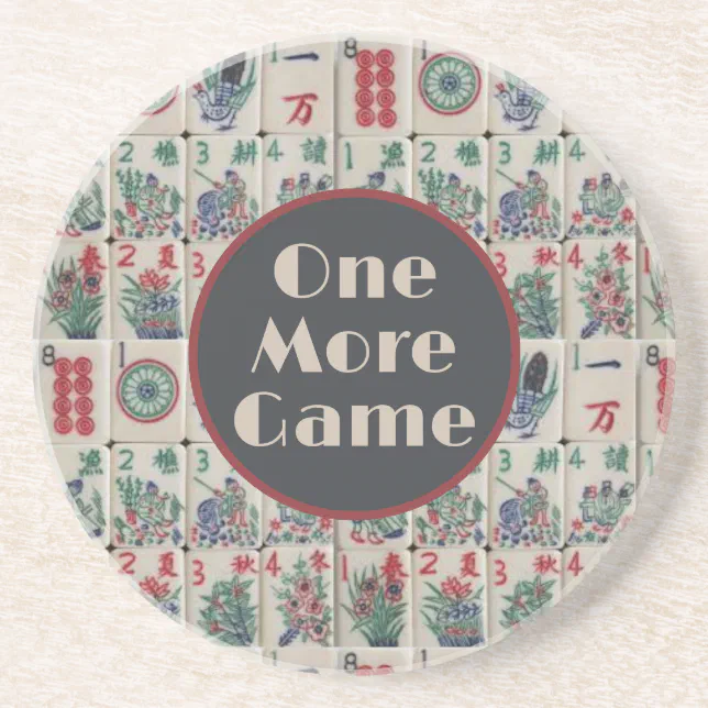 One More Game Mahjong Pattern Coaster | Zazzle