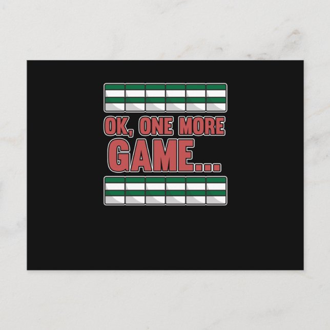 One More Game Mahjong Player Games Boys Girls Invitation Postcard (Front)