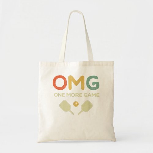 One More Game OMG Retro Funny Pickleball Lover Pic Tote Bag