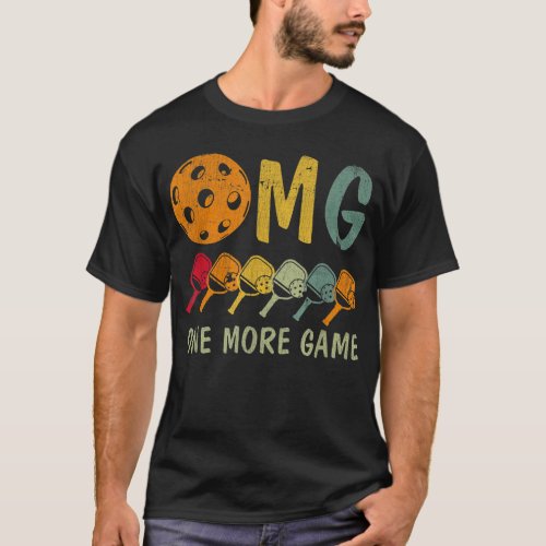 One More Games O M G Funny Pickleball Lover Pickle T_Shirt