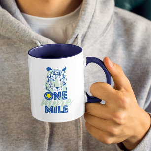 One More Mile Motivational Blue Tiger Mug