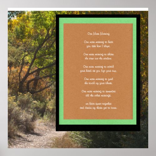 One More Morning Poetry Poster