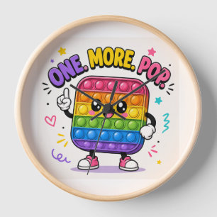 One More Pop! Colorful Rainbow Pop It Wall Art Clock