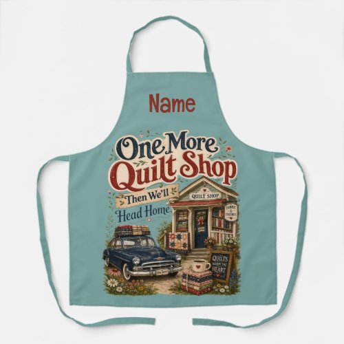 One More Quilt Shop Vintage Cottage Scene Apron