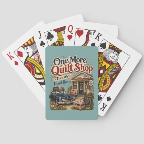 One More Quilt Shop Vintage Cottage Scene Poker Cards