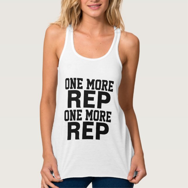 One More Rep Workout Motivation Tank Top (Front)