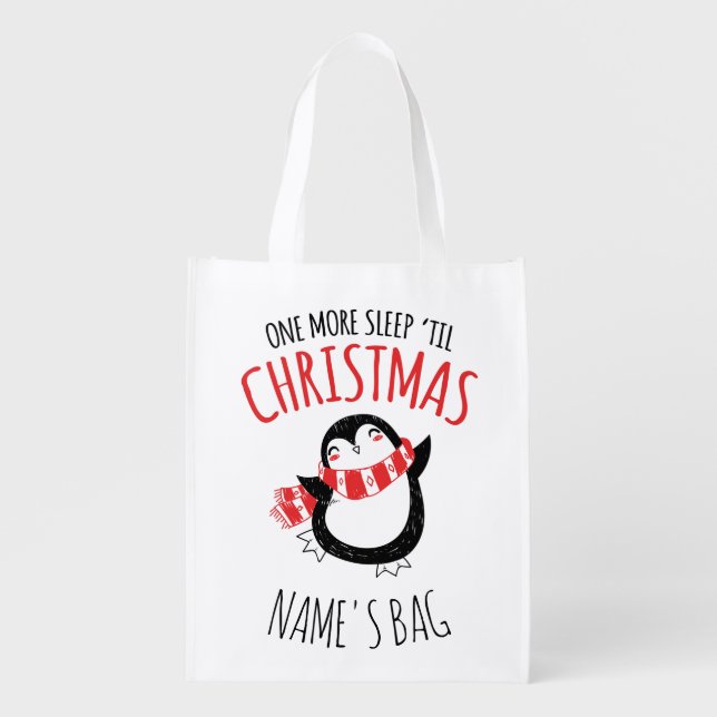 One More Sleep til Christmas Eve Treat Bag (Front)