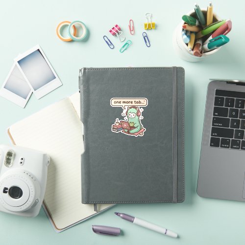 One More Tab Alpaca Sticker, Work From Home Gift Sticker