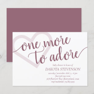 One More to Adore   Dusty Mauve Pink Baby Shower Invitation