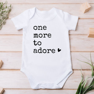 One More To Adore Pregnancy Announcement Baby Bodysuit