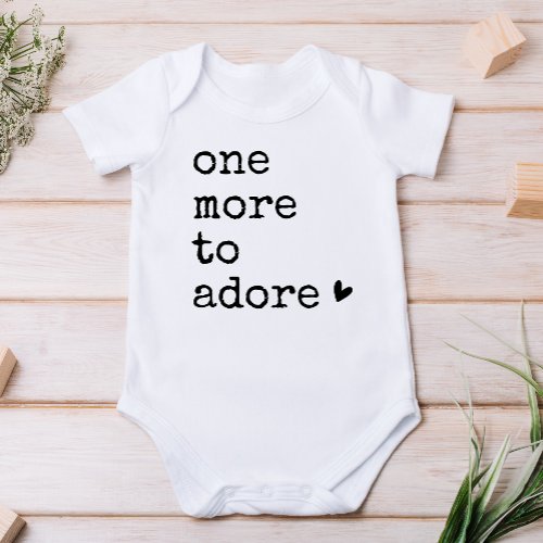 One More To Adore Pregnancy Announcement Baby Bodysuit