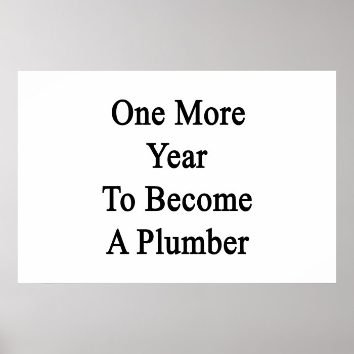 One More Year To Become A Plumber Posters