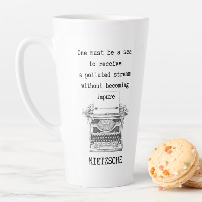 One must be a SEA quote by Nietzsche Latte Mug (In Situ)