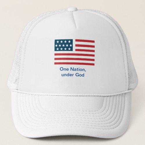 One Nation American Flag Trucker Hat