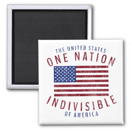 One Nation Indivisible American Flag Design Magnet