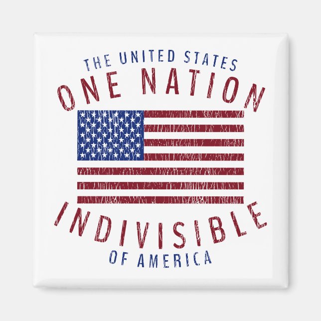 One Nation Indivisible American Flag Design Magnet (Front)