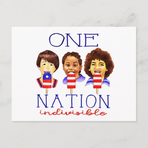 One Nation Indivisible Inspirational Postcard