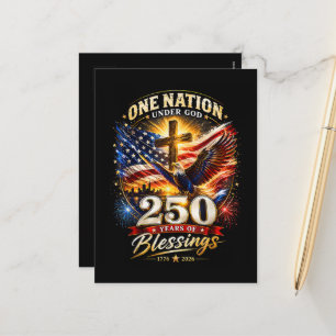 One Nation Under God 250 Years 250th Anniversary Holiday Postcard