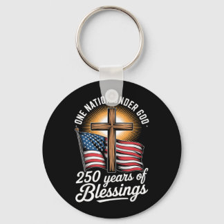One Nation Under God 250 Years 250th Anniversary Keychain