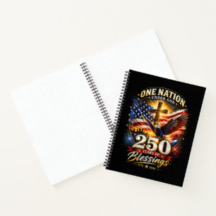 One Nation Under God 250 Years 250th Anniversary Notebook