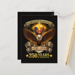 One Nation Under God 250 Years Blessings Holiday Postcard