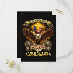 One Nation Under God 250 Years Blessings Invitation Postcard