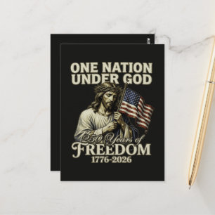 One Nation Under God 250 Years Blessings Postcard