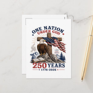 One Nation Under God 250 Years Holiday Postcard