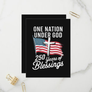 One Nation Under God 250 Years Invitation Postcard