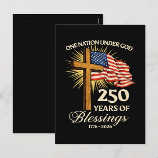 One Nation Under God  250 Years of Blessings Holiday Postcard
