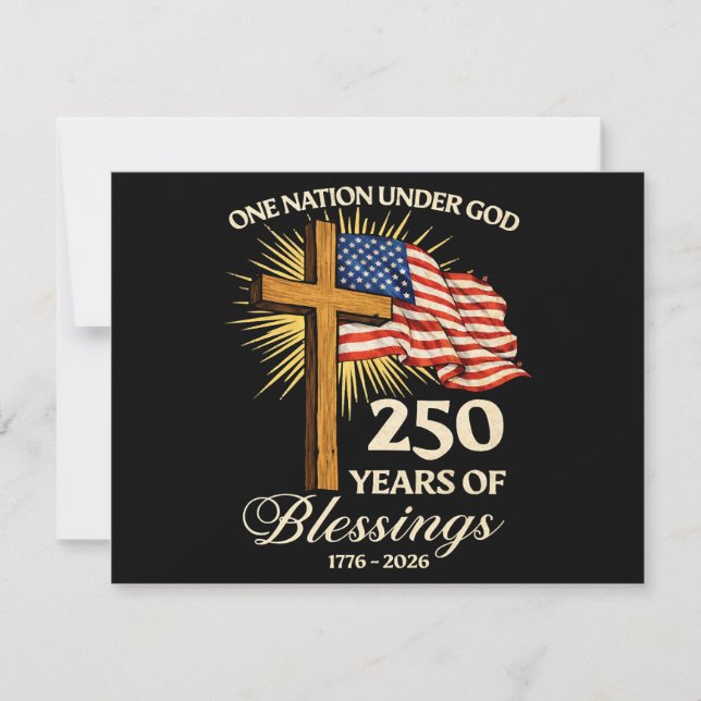 One Nation Under God  250 Years of Blessings Invitation (Front)