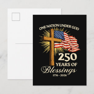 One Nation Under God  250 Years of Blessings Invitation Postcard