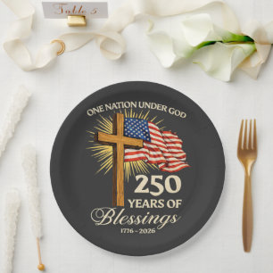 One Nation Under God  250 Years of Blessings Paper Plates