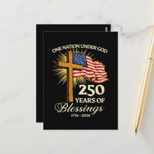 One Nation Under God 250 Years of Blessings Postcard