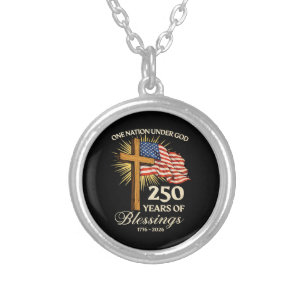 One Nation Under God  250 Years of Blessings Silver Plated Necklace