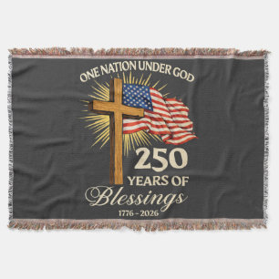 One Nation Under God  250 Years of Blessings Throw Blanket