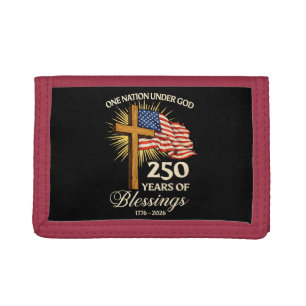 One Nation Under God 250 Years of Blessings Trifold Wallet