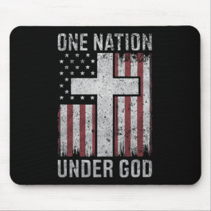 One Nation Under God 4th Of July Vintage Patriotic Mouse Pad