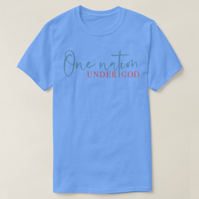 One Nation Under God American Cross  T-Shirt (Design Front)