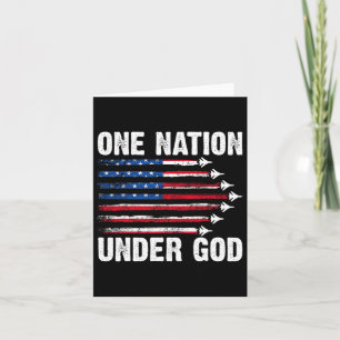 One Nation Under God American Flag 4th Of July Fig Card