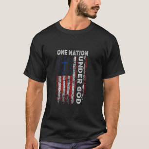 One Nation Under God American Flag God Faith Jesus T-Shirt