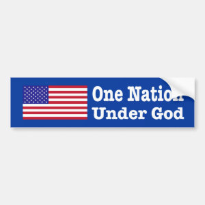 ONE NATION UNDER GOD Patriotic Christian BUMPER STICKER