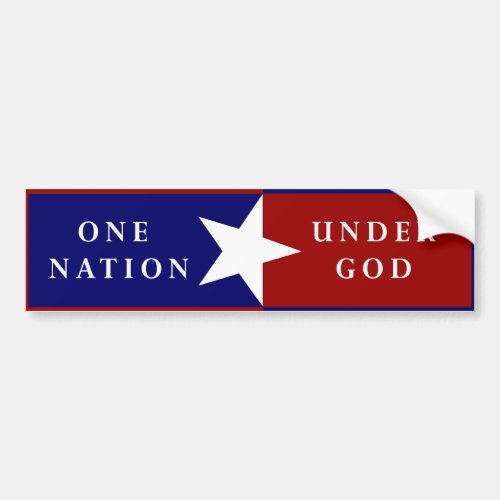 One Nation Under God bumpersticker Bumper Sticker